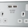 GoodHome Chrome Double 13A Switched Socket With USB X2 3.1A & White Inserts 1 GoodHome Chrome Double 13A Switched Socket With USB X2 3.1A & White Inserts -Professional Electrical Lighting Store goodhome chrome double 13a switched socket with usb x2 3 1a white inserts5059340134468 01c