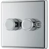 GoodHome Chrome Raised Rounded Profile Double 2 Way 400W Dimmer Switch 2 GoodHome Chrome Raised Rounded Profile Double 2 Way 400W Dimmer Switch -Professional Electrical Lighting Store goodhome chrome raised rounded profile double 2 way 400w dimmer switch5059340133782 01c