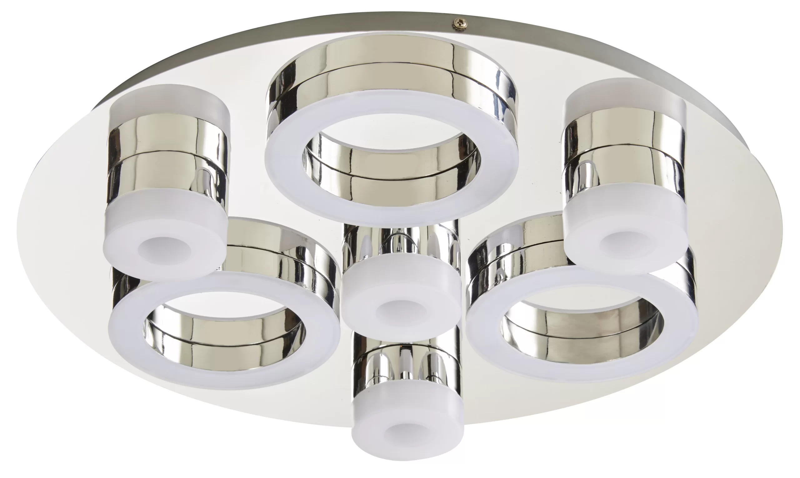 GoodHome Circus Round Brushed Metal & Plastic Chrome Effect Ceiling Light 4 GoodHome Circus Round Brushed Metal & Plastic Chrome Effect Ceiling Light - Image 2