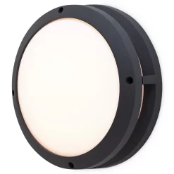 GoodHome Coffman Fixed Matt Dark Grey Mains-powered Integrated LED Outdoor Round Wall Light 1400lm (Dia)26cm 10 GoodHome Coffman Fixed Matt Dark Grey Mains-powered Integrated LED Outdoor Round Wall Light 1400lm (Dia)26cm -Professional Electrical Lighting Store goodhome coffman fixed matt dark grey mains powered integrated led outdoor round wall light 1400lm dia 26cm5059340248042 06c
