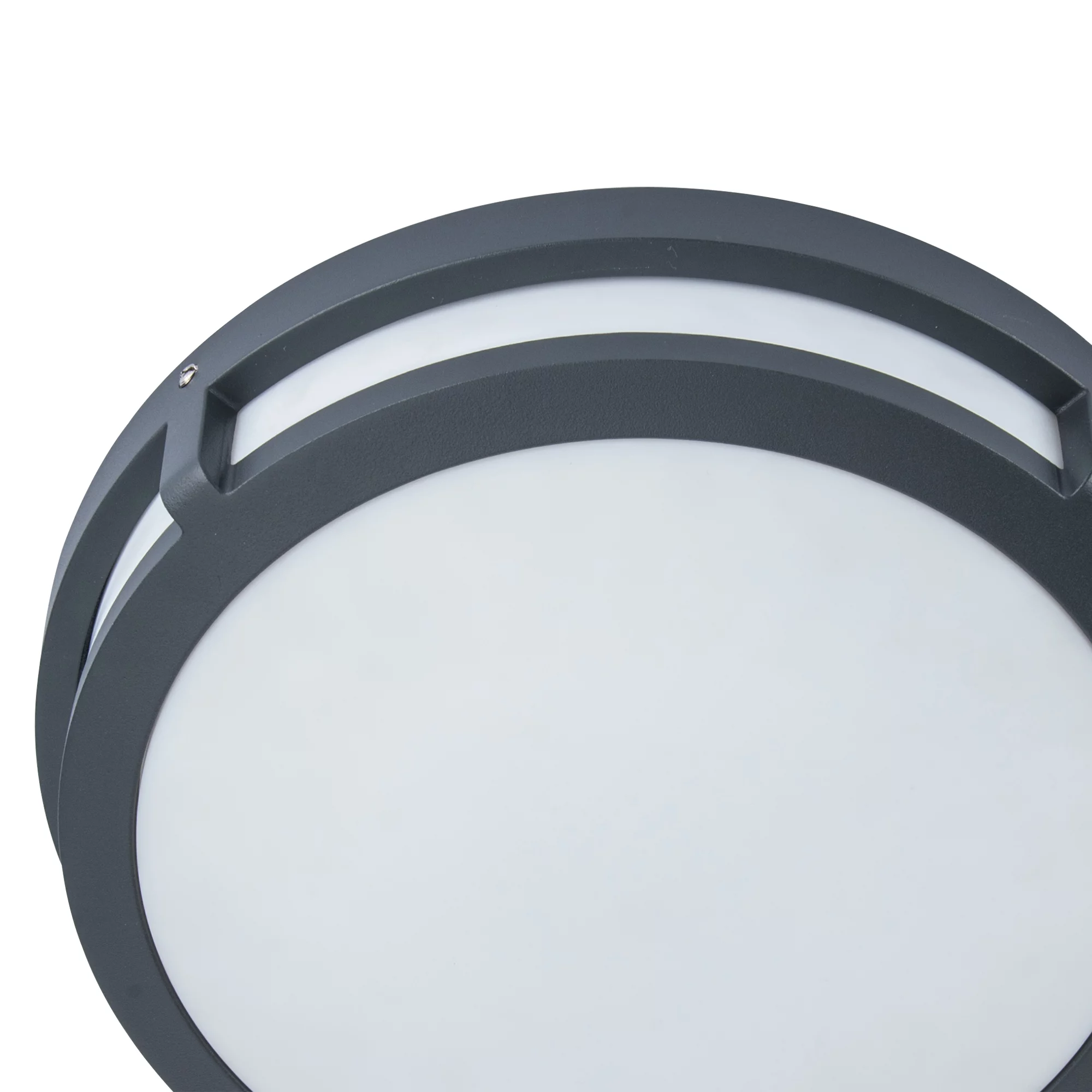 GoodHome Coffman Fixed Matt Dark Grey Mains-powered Integrated LED Outdoor Round Wall Light 1400lm (Dia)26cm 8 GoodHome Coffman Fixed Matt Dark Grey Mains-powered Integrated LED Outdoor Round Wall Light 1400lm (Dia)26cm - Image 6