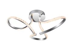 GoodHome Darien Round Beaded Metal & Plastic Chrome Effect LED Ceiling Light