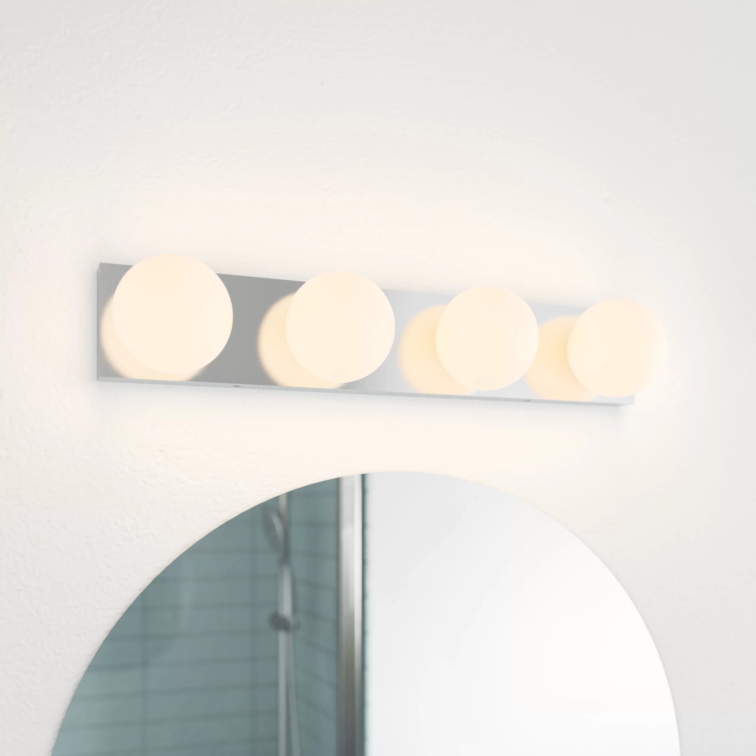 GoodHome Dorres White & Silver Chrome Effect Quadruple Wired Wall Light 3 GoodHome Dorres White & Silver Chrome Effect Quadruple Wired Wall Light