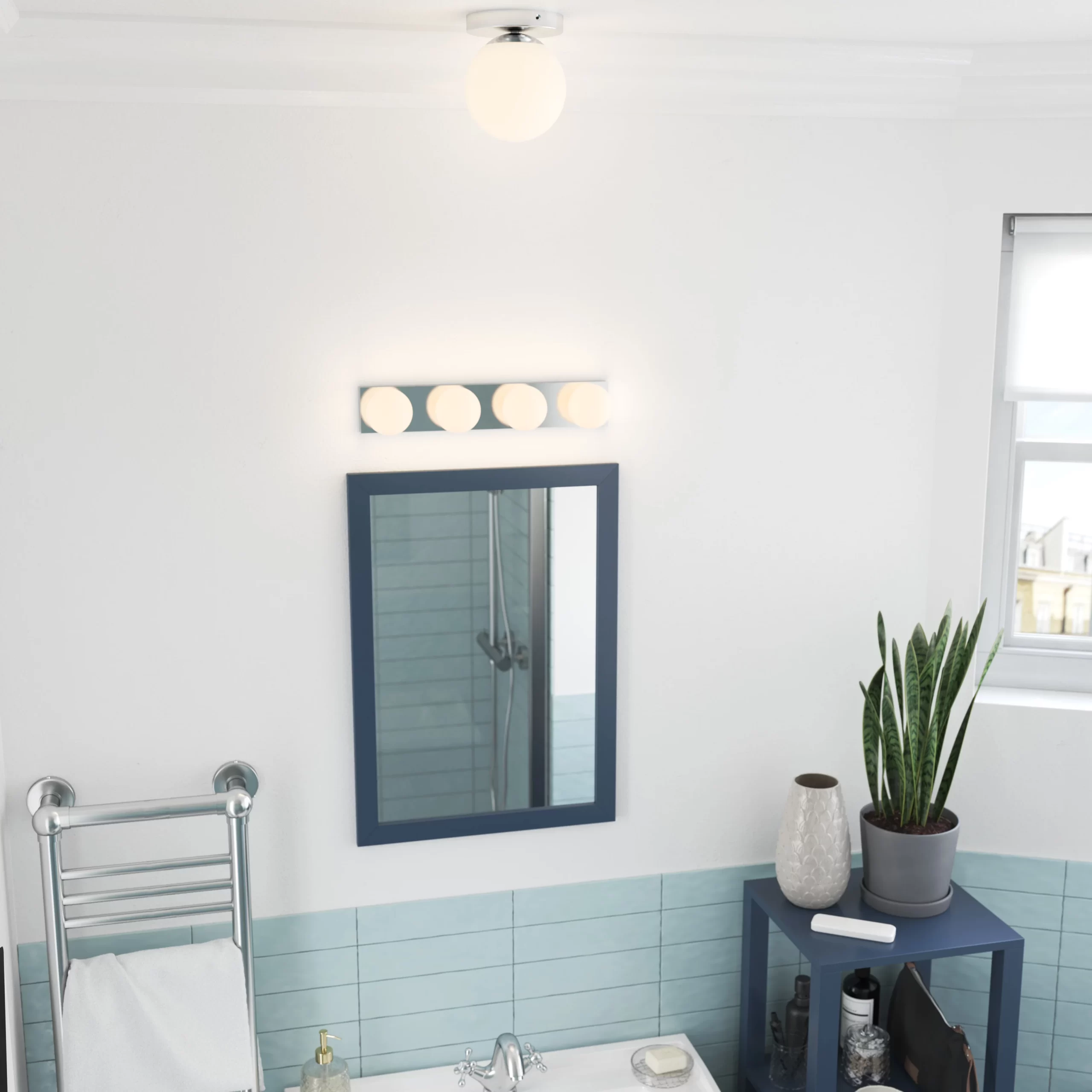 GoodHome Dorres White & Silver Chrome Effect Quadruple Wired Wall Light 7 GoodHome Dorres White & Silver Chrome Effect Quadruple Wired Wall Light - Image 5