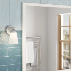 GoodHome Dudhon White & Silver Chrome Effect Wired Wall Light