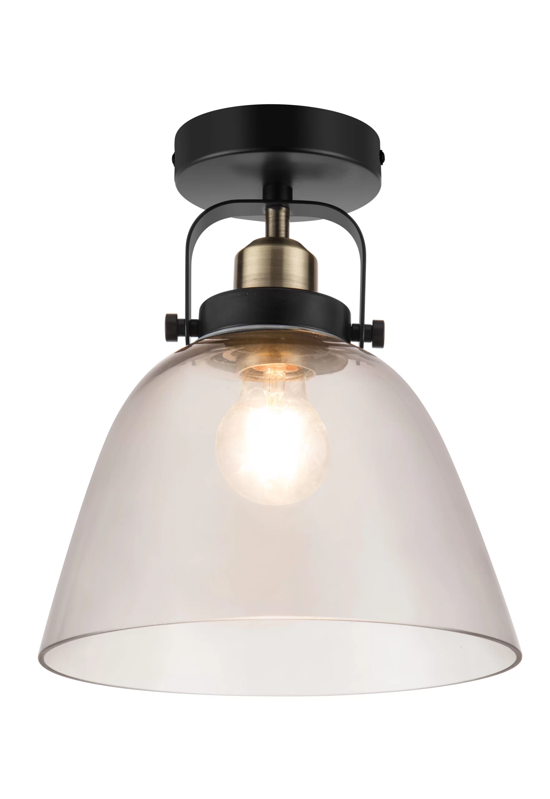 GoodHome Flitwick Round Matt Glass & Metal Black Antique Brass Effect LED Ceiling Light 3 GoodHome Flitwick Round Matt Glass & Metal Black Antique Brass Effect LED Ceiling Light