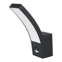 GoodHome Gambell Fixed Matt Dark Grey Integrated LED PIR Motion Sensor Outdoor Wall Light