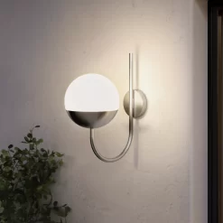 GoodHome Jarrow Fixed Stainless Steel Mains-powered Outdoor Wall Light (Dia)20.5cm