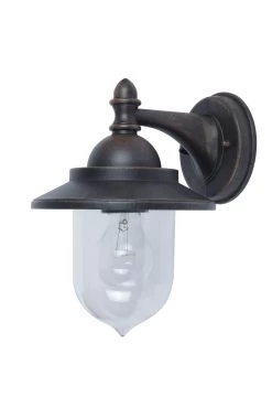 GoodHome Kaltag Fixed Matt Rusted Mains-powered Outdoor Wall Light (Dia)17.7cm
