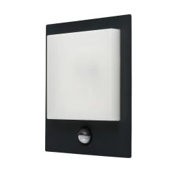 GoodHome Lutak Fixed Matt Dark Grey Integrated LED PIR Motion Sensor Outdoor Wall Light