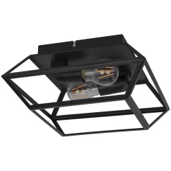 GoodHome Nantan Square Matt Metal Matt Black 2 Lamp Ceiling Light 10 GoodHome Nantan Square Matt Metal Matt Black 2 Lamp Ceiling Light -Professional Electrical Lighting Store goodhome nantan square matt metal matt black 2 lamp ceiling light5059340226477 02c