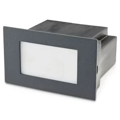 GoodHome Neihart Dark Grey Mains-powered Neutral White LED Rectangular Deck Light