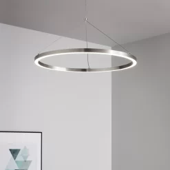 GoodHome Taphao Chrome Effect LED Pendant Ceiling Light, (Dia)500mm