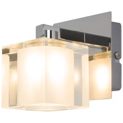 GoodHome Vergam Clear & Grey Chrome Effect Wall Light 11 GoodHome Vergam Clear & Grey Chrome Effect Wall Light -Professional Electrical Lighting Store goodhome vergam clear grey chrome effect wall light5036581097608 06c