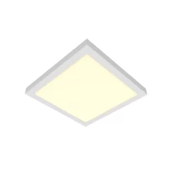 GoodHome Wundt Matt White Aluminium Effect Square Cool, Natural & Warm White Light Panel (L)300mm