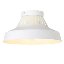 GoodHome Yarra Round Matt Metal White Ceiling Light