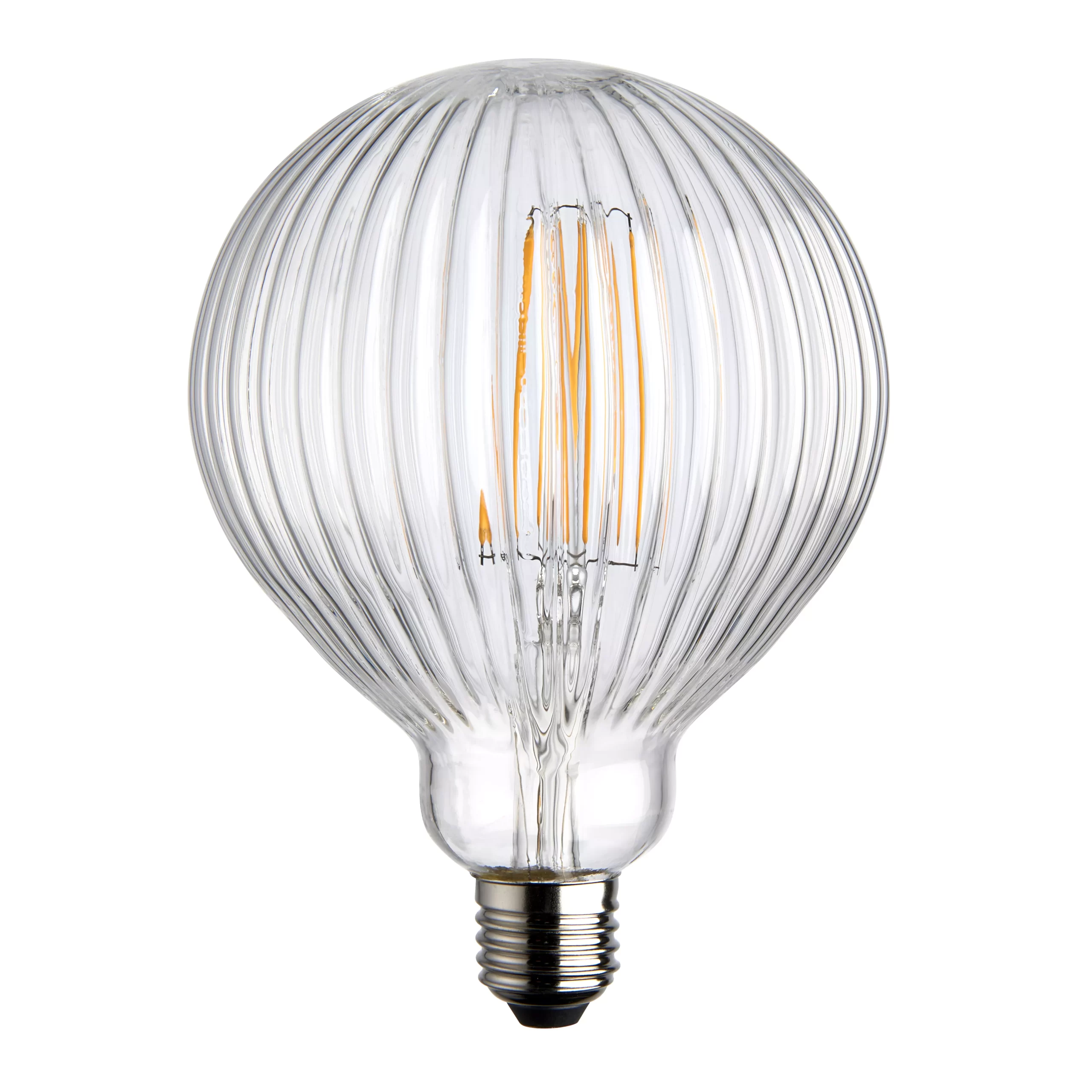 Harbour Studio Ribbed E27 4W 480lm Globe Warm White LED Light Bulb 3 Harbour Studio Ribbed E27 4W 480lm Globe Warm White LED Light Bulb