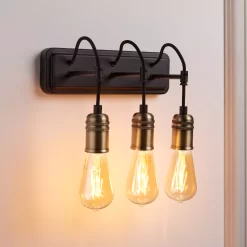 Hixley Black & Brass Wired Wall Light