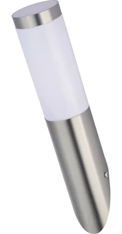 Hollis Fixed Stainless Steel Mains-powered Outdoor Wall Light (Dia)7.6cm