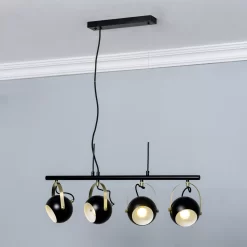 Inlight Azure Matt Black Pendant Ceiling Light, (Dia)730mm