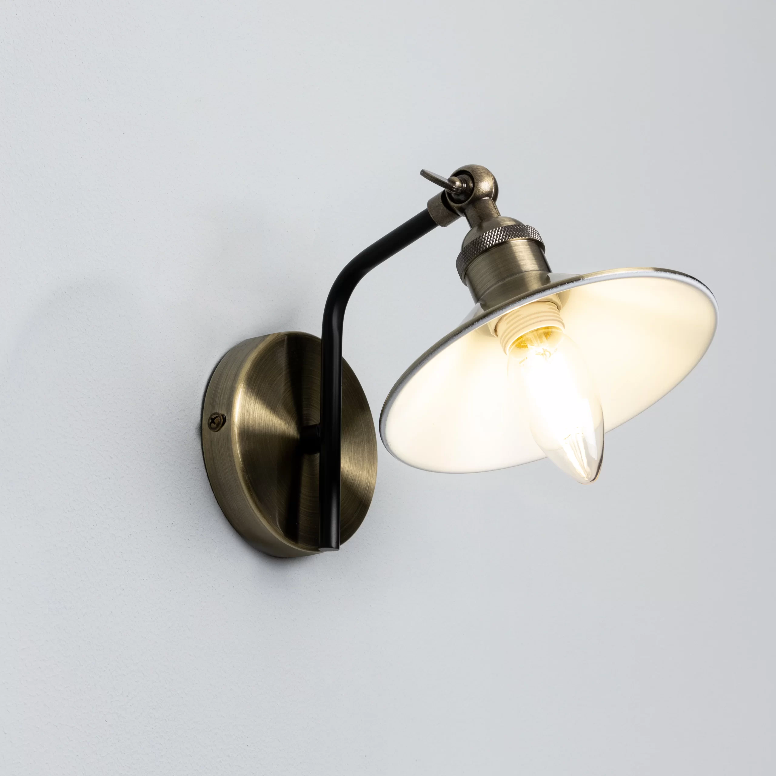 Inlight Bureau Satin Nickel Antique Brass Effect Wired Wall Light 3 Inlight Bureau Satin Nickel Antique Brass Effect Wired Wall Light