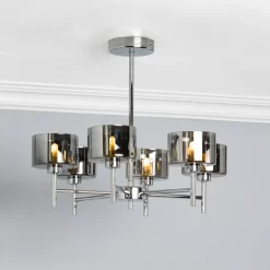 Inlight Caper Metal Chrome Effect Ceiling Light