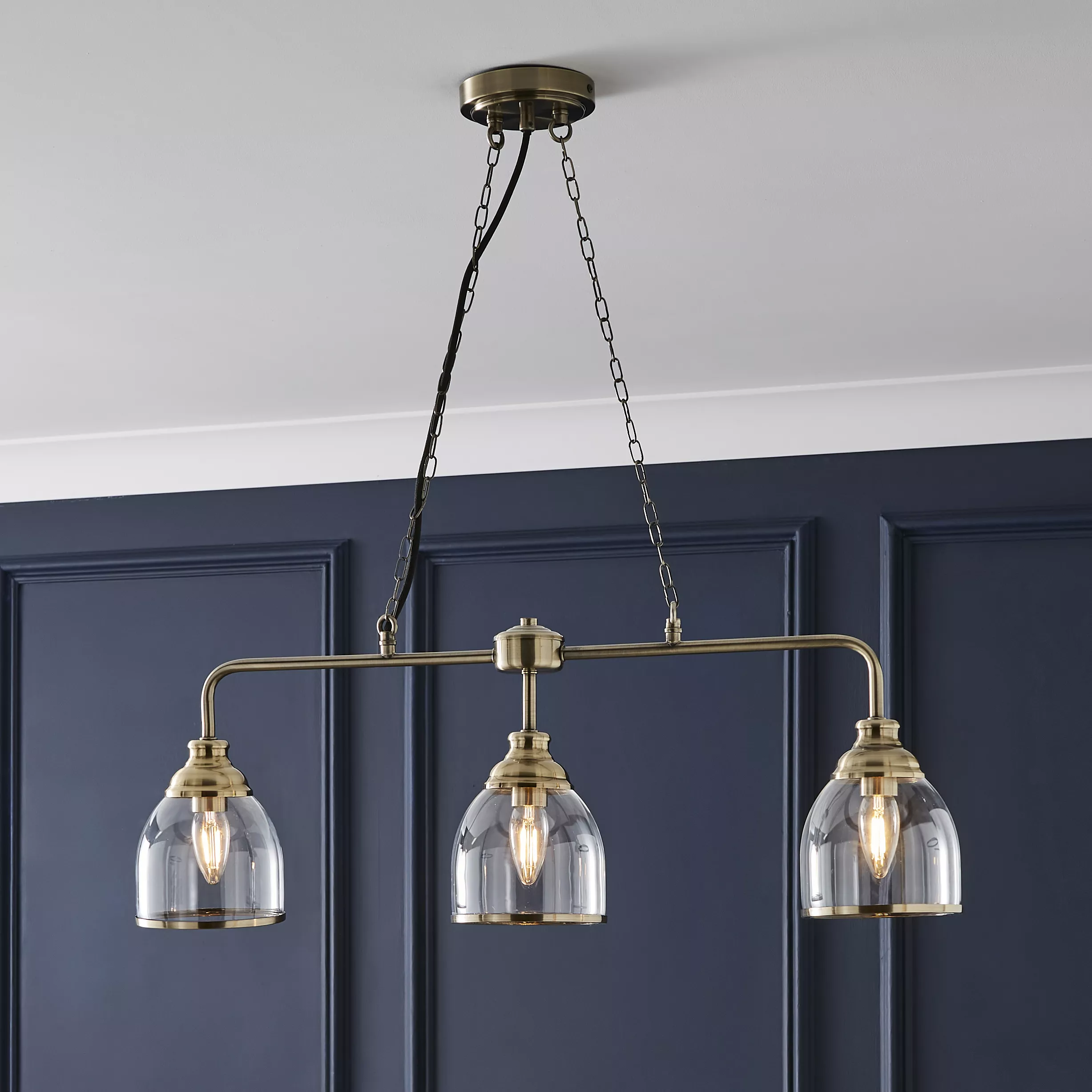 Inlight CATIO Satin Antique Brass Antique Brass Effect Pendant Ceiling Light, (Dia)730mm 3 Inlight CATIO Satin Antique Brass Antique Brass Effect Pendant Ceiling Light, (Dia)730mm