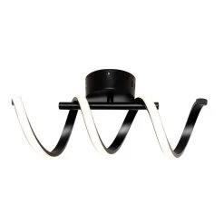 Inlight Elvana Matt Aluminium & Steel Black Ceiling Light