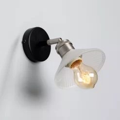 Inlight Ville Satin Nickel Effect Wired Wall Light BQ-39680-SNIC