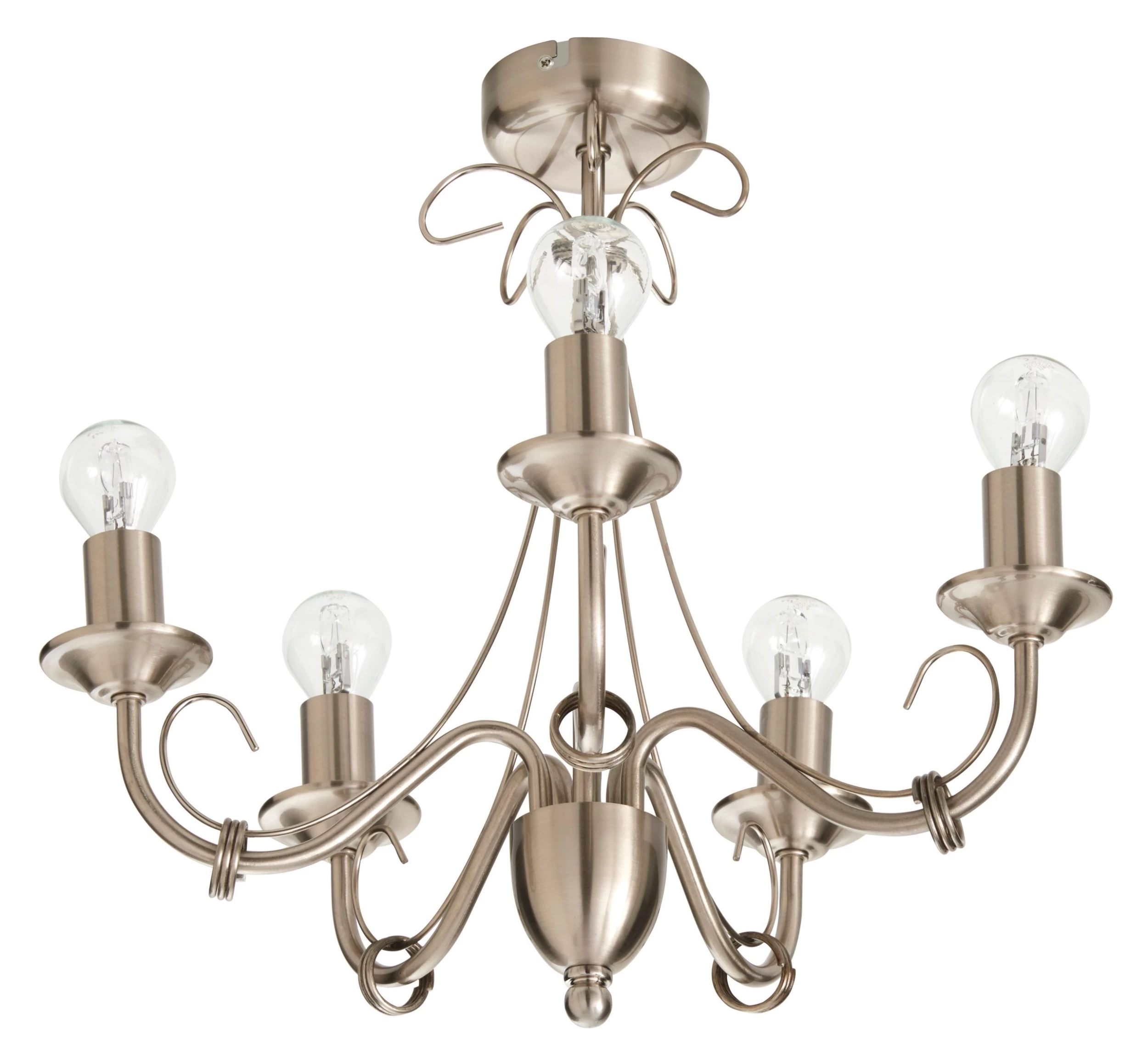 Inuus Chandelier Chrome Effect 5 Lamp Ceiling Light 6 Inuus Chandelier Chrome Effect 5 Lamp Ceiling Light - Image 4