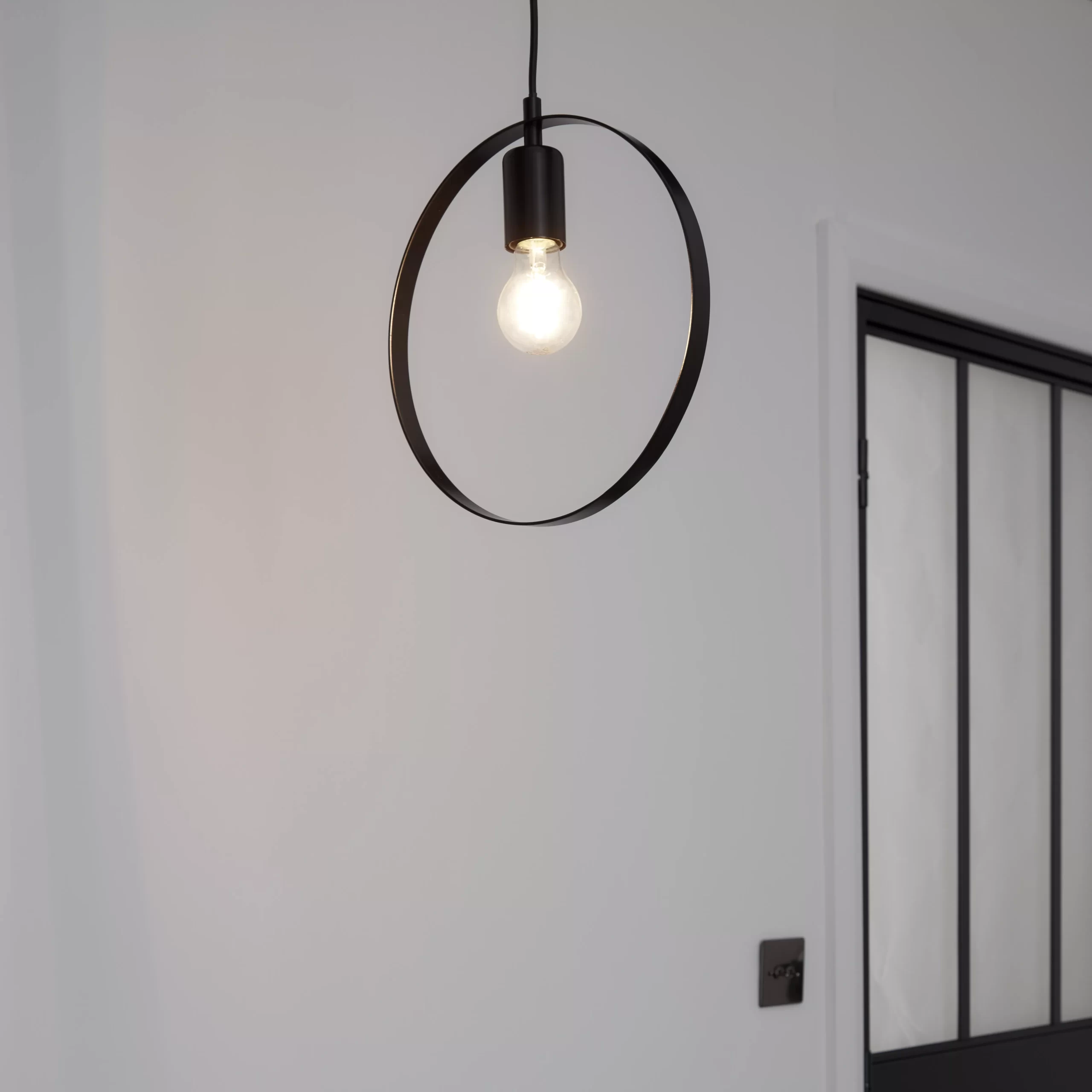 Kaitains Matt Black Pendant Ceiling Light, (Dia)280mm 3 Kaitains Matt Black Pendant Ceiling Light, (Dia)280mm