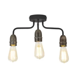 KYAT Matt Black & Bronze 3 Lamp Ceiling Light 9 KYAT Matt Black & Bronze 3 Lamp Ceiling Light -Professional Electrical Lighting Store kyat matt black bronze 3 lamp ceiling light5020024519895 06c bq