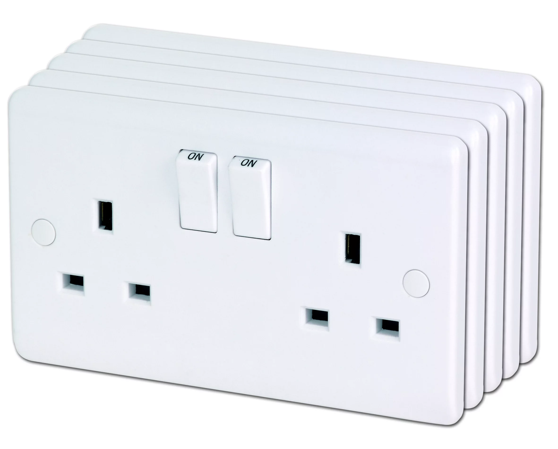 LAP Double 13A Switched Socket & Colour Matched Inserts, Pack Of 5 7 LAP Double 13A Switched Socket & Colour Matched Inserts, Pack Of 5 - Image 5