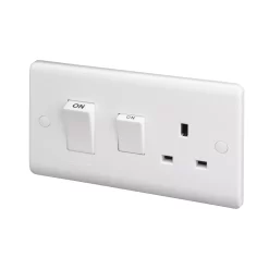 LAP White Cooker Switch & Socket & Colour Matched Inserts