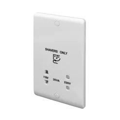 LAP White Single Screwed Shaver Socket