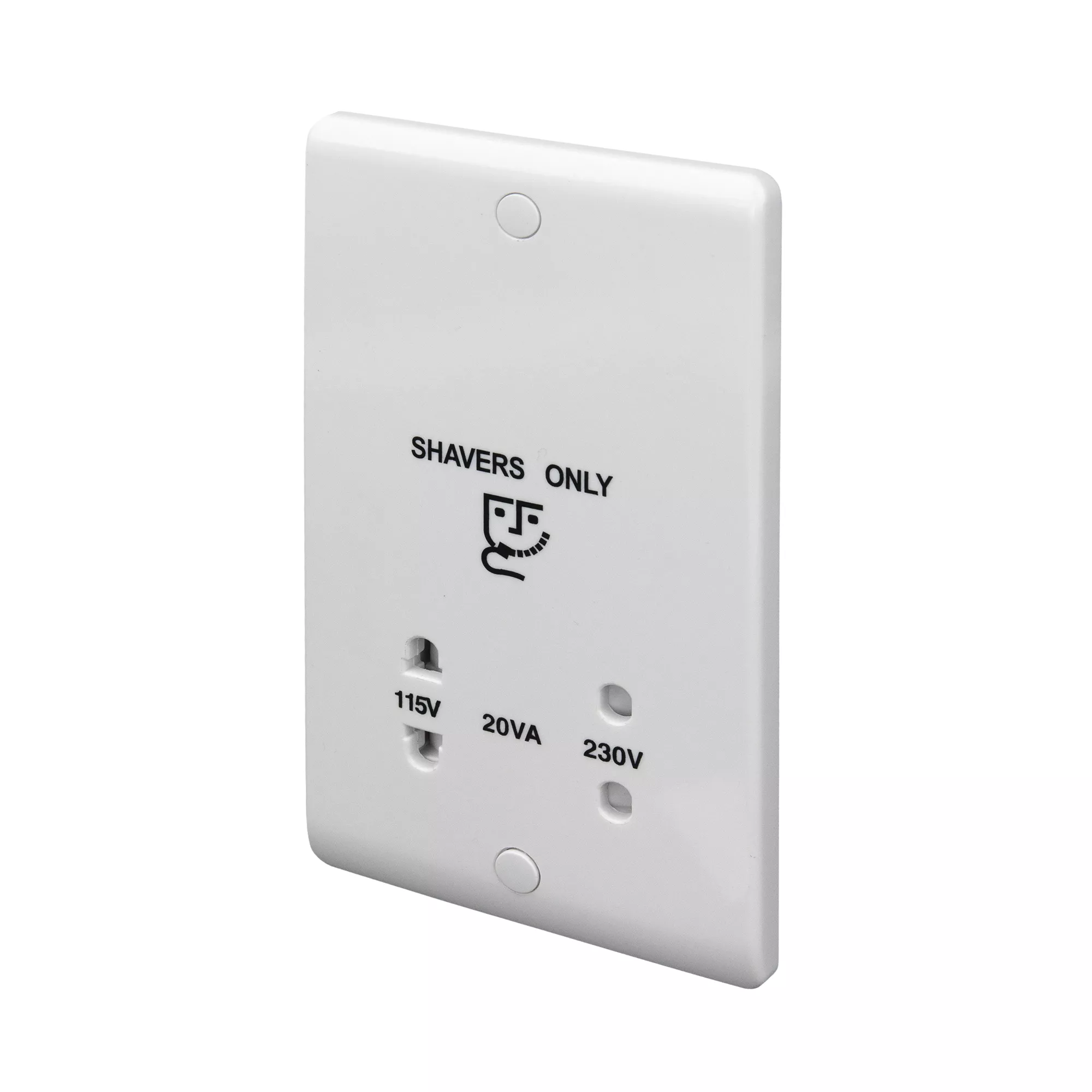 LAP White Single Screwed Shaver Socket 3 LAP White Single Screwed Shaver Socket