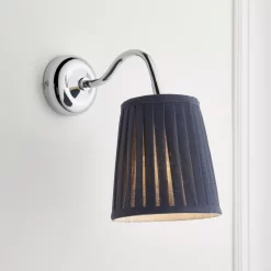 Lily Pleated Navy Wired Wall Light 94674