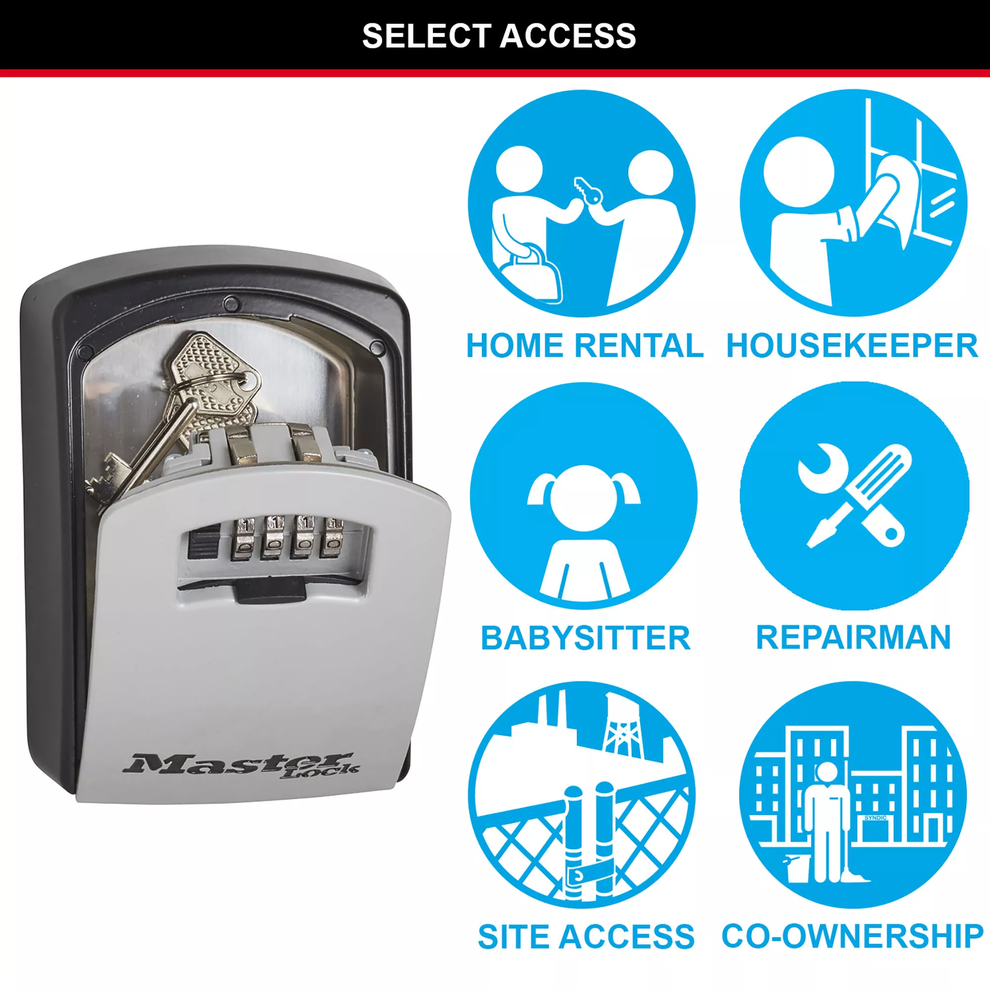 Master Lock 4 Digit Wall-mounted External Combination Key Safe Extra Large 5 Master Lock 4 Digit Wall-mounted External Combination Key Safe Extra Large - Image 3