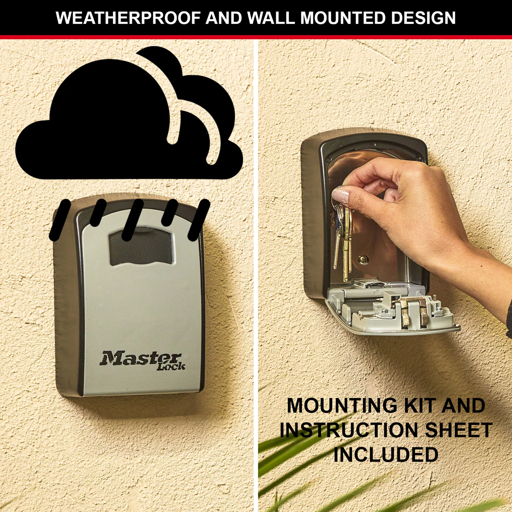 Master Lock 4 Digit Wall-mounted External Combination Key Safe Extra Large 6 Master Lock 4 Digit Wall-mounted External Combination Key Safe Extra Large - Image 4