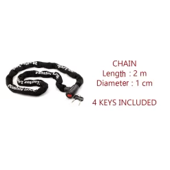 Master Lock Black Steel Bike & Motorbike Security Chain, (L)2m (Dia)10mm 10 Master Lock Black Steel Bike & Motorbike Security Chain, (L)2m (Dia)10mm -Professional Electrical Lighting Store master lock black steel bike motorbike security chain l 2m dia 10mm3520190922632 01t bq