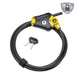 Master Lock Python Black & Yellow Braided Steel Bike & Motorbike Cable Lock (L)1.8m