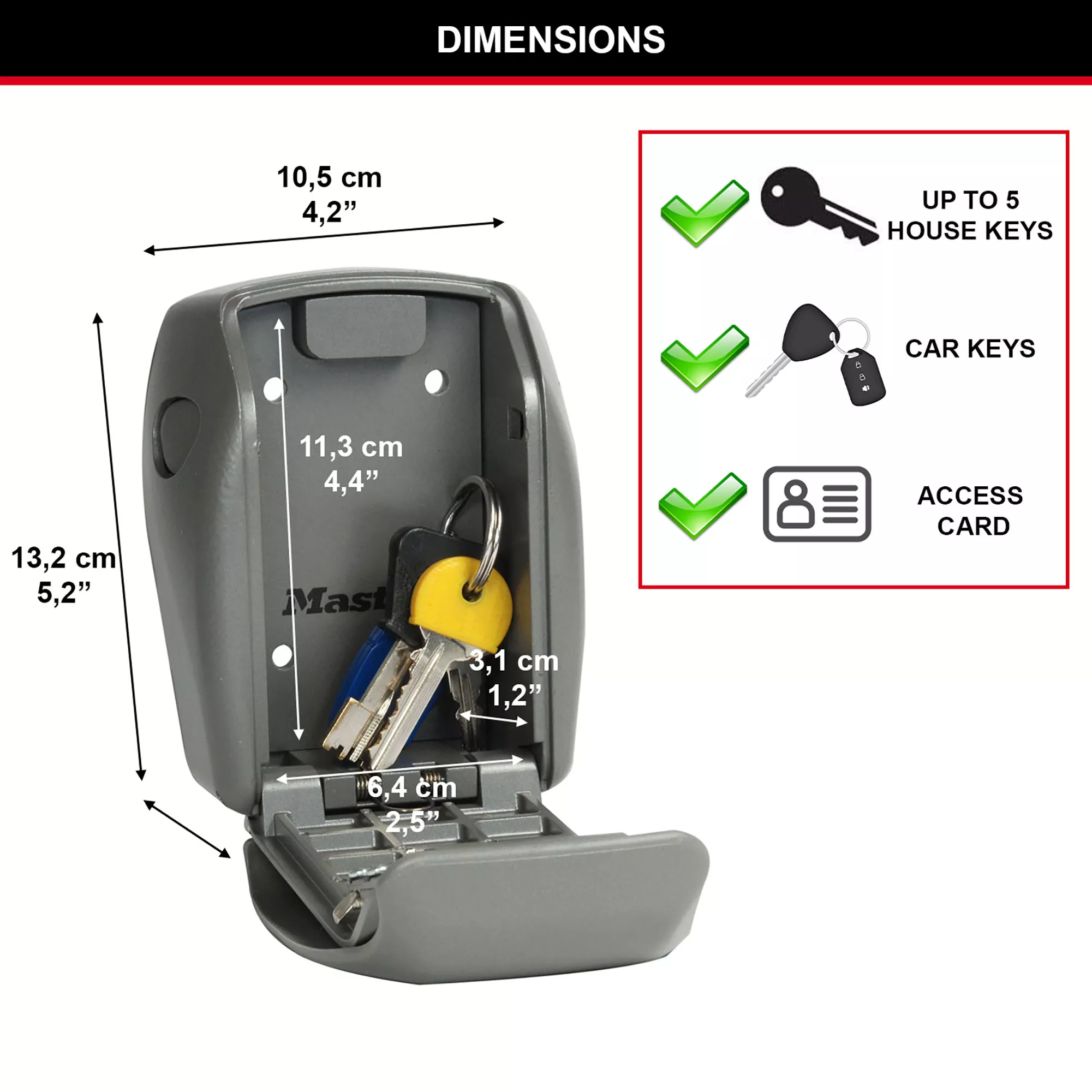 Master Lock Reinforced Security 4 Digit Wall-mounted External Combination Key Safe 12 Master Lock Reinforced Security 4 Digit Wall-mounted External Combination Key Safe - Image 10