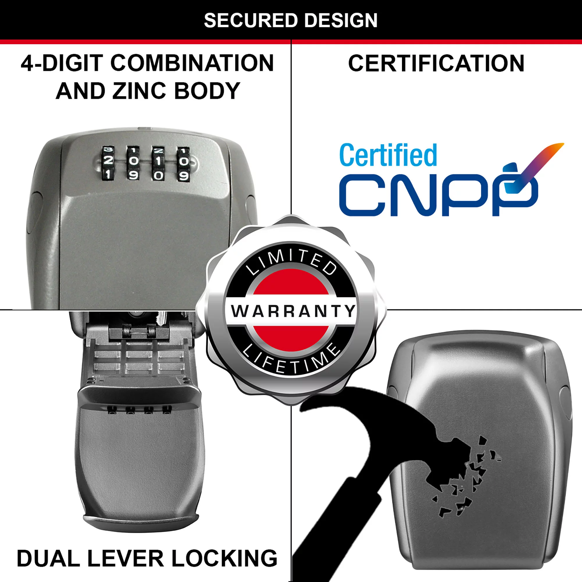 Master Lock Reinforced Security 4 Digit Wall-mounted External Combination Key Safe 8 Master Lock Reinforced Security 4 Digit Wall-mounted External Combination Key Safe - Image 6