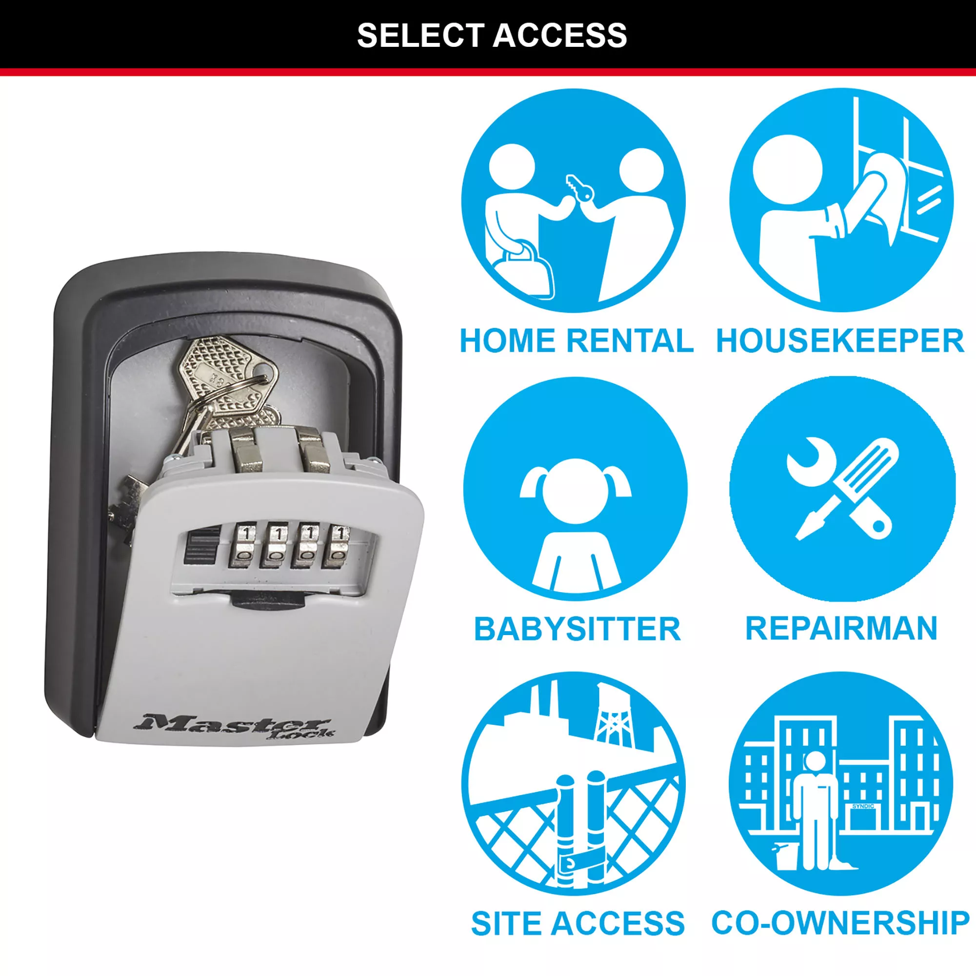 Master Lock Wall-mounted External Combination Key Safe Medium 5 Master Lock Wall-mounted External Combination Key Safe Medium - Image 3
