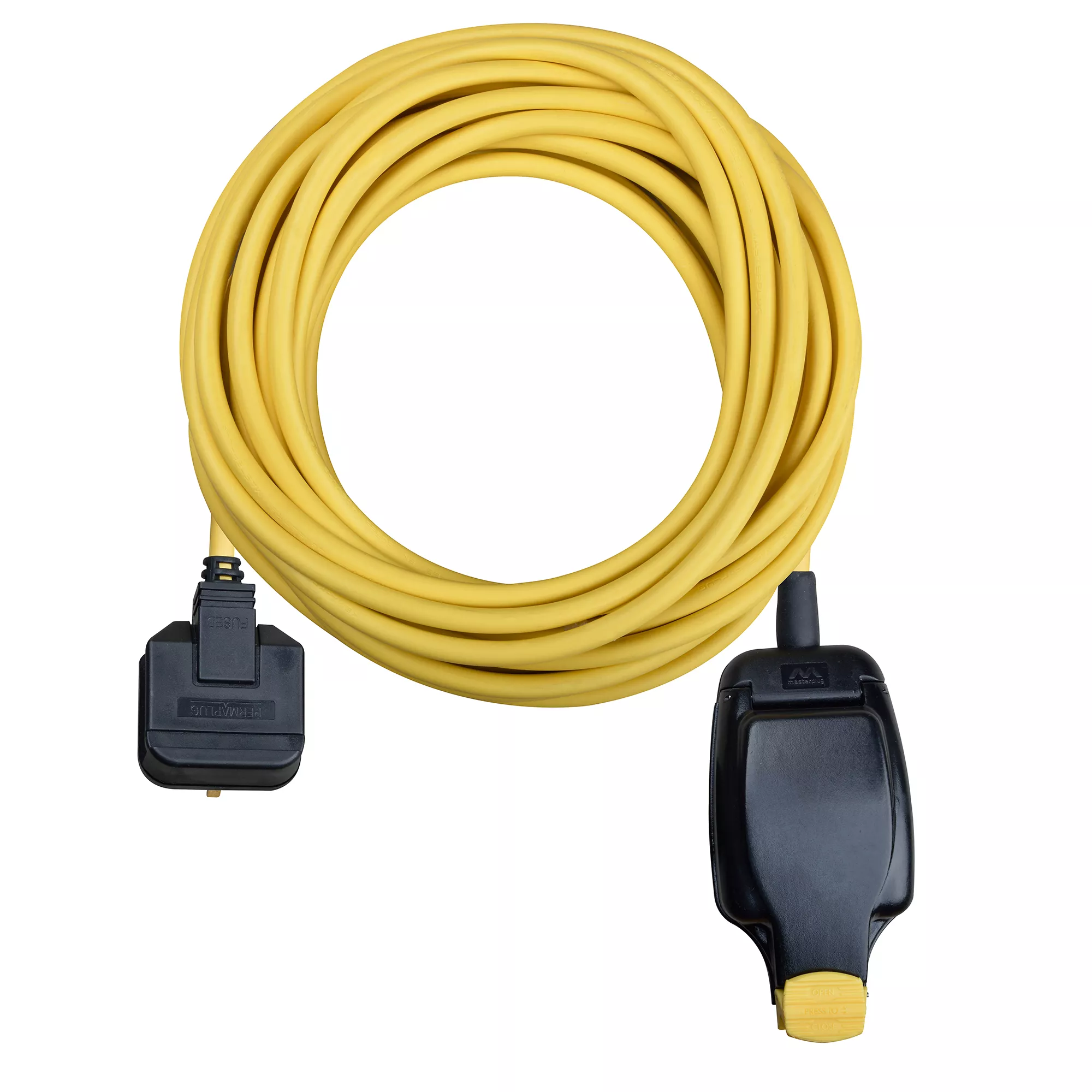 Masterplug 1 Socket 13A Yellow Extension Lead, 10m 3 Masterplug 1 Socket 13A Yellow Extension Lead, 10m