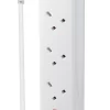 Masterplug 10 Socket 13A Surge Protected White Extension Lead, 2m 2 Masterplug 10 Socket 13A Surge Protected White Extension Lead, 2m -Professional Electrical Lighting Store masterplug 10 socket 13a surge protected white extension lead 2m5015056626079 01c bq