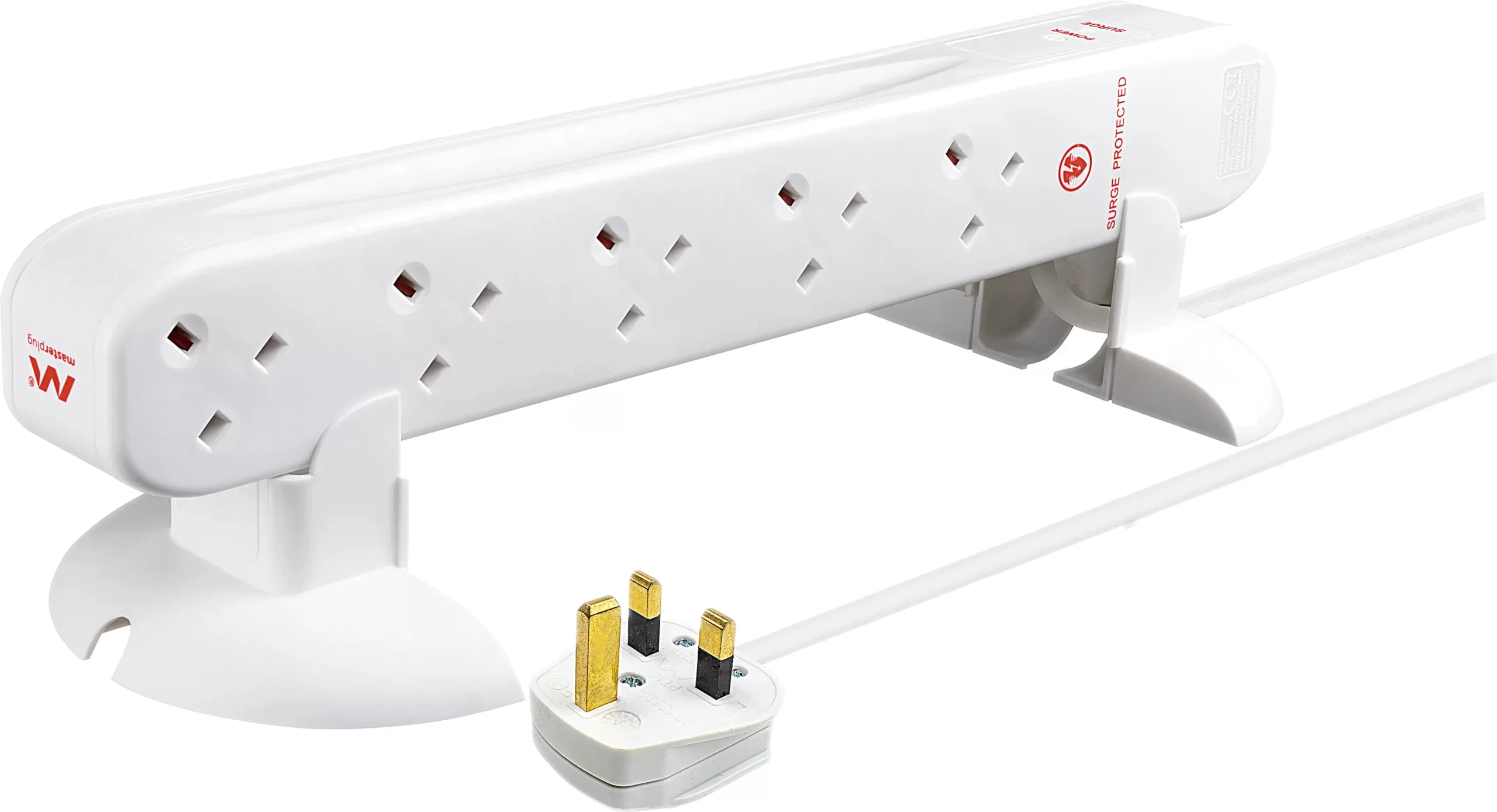 Masterplug 10 Socket 13A Surge Protected White Extension Lead, 2m 7 Masterplug 10 Socket 13A Surge Protected White Extension Lead, 2m - Image 5