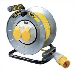 Masterplug 110v Site 2 Socket Indoor & Outdoor Cable Reel, 30m
