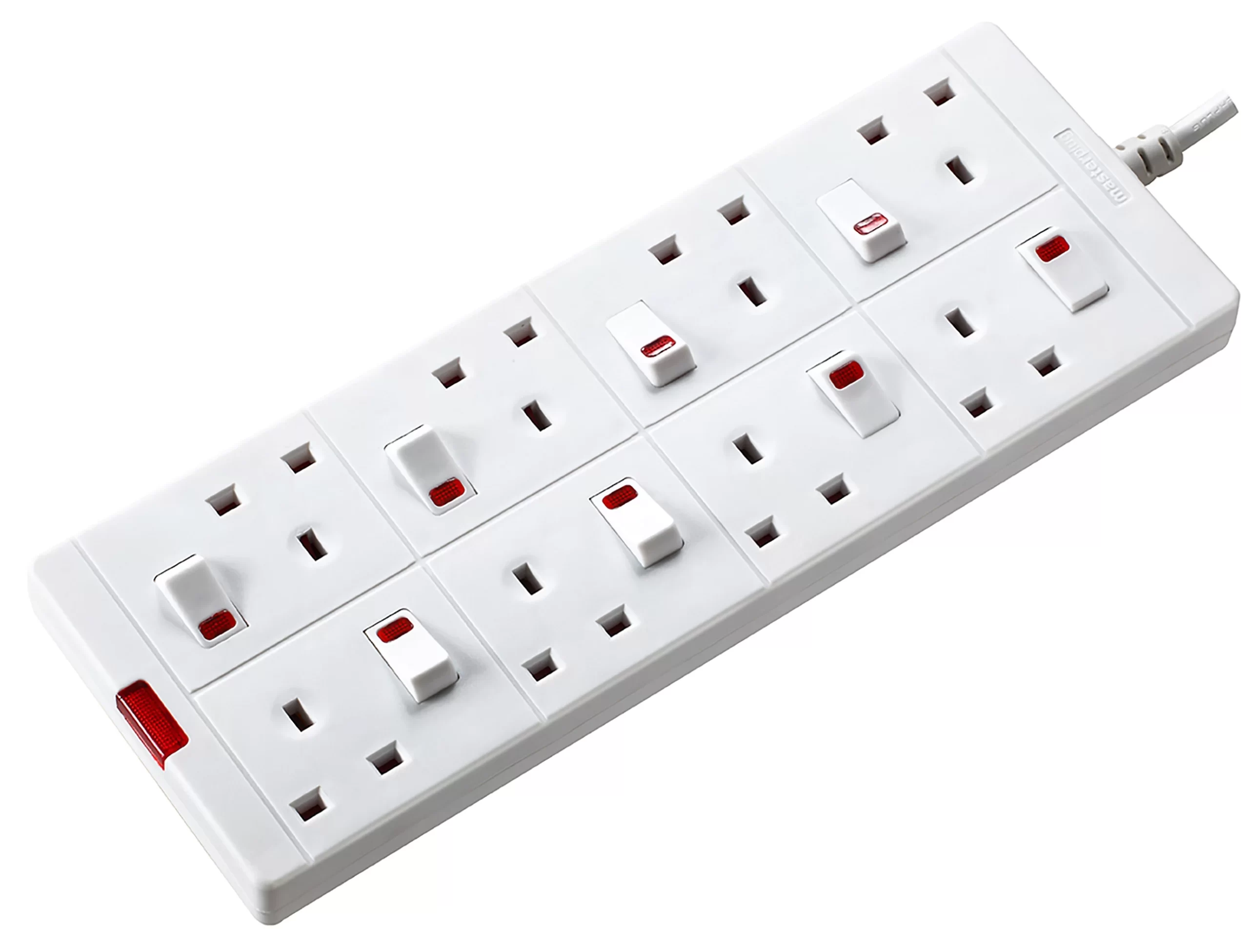 Masterplug 13A White Extension Lead, 2m 3 Masterplug 13A White Extension Lead, 2m