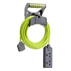 Masterplug 2 Socket 13A Grey & Green Extension Lead, 10m